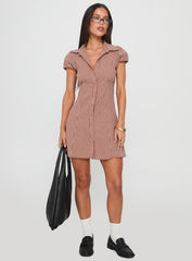 Kavira Tie Bust Shirt Dress Red Gingham