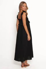 Ross Frill Strap Maxi Dress - Black
