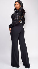 Lori Black Sequin Jumpsuit