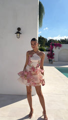 Soraya Mini Dress - Pink Floral