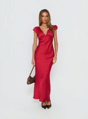 Forest Hill Backless Maxi Dress Red