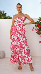 Odilia Maxi Dress - Pink/White Floral