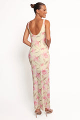 Brissa Maxi Dress - Yellow Floral