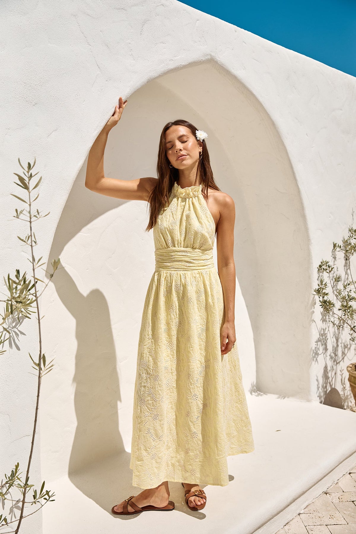 Fly Away Halter Maxi Dress Yellow