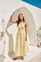 Fly Away Halter Maxi Dress Yellow