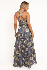 Lillee Tiered Maxi Dress - Lavender Floral