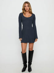 Best Interest Long Sleeve Mini Dress Navy