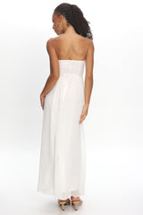 Sylvi Embellished Bust Maxi Dress Oyster