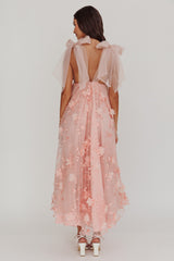 Chantilly Tied Shoulder Maxi Dress Blush